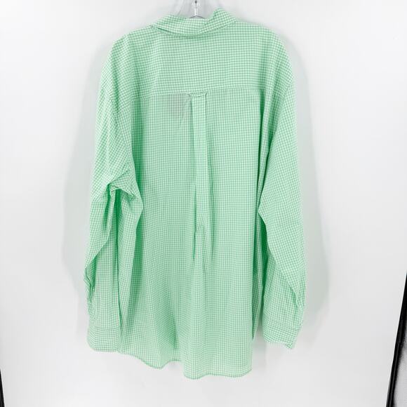 NWT Chaps Green Check Easy Care Button Front Long Sleeve Shirt Men's Size 2XLT - Picture 2 of 10